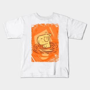 Chiguire in Orange Kids T-Shirt